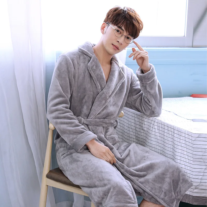 Flannel Kimono Robe Gown Lapel Men Sleepwear With Belt Winter Warm Lingerie Oversized Nightwear Long Sleeve Home Dressing Gown
Flannel Kimono Robe Gown Lapel Men Sleepwear With Belt Winter Warm Lingerie Oversized Nightwear Long Sleeve Home Dressing Gown