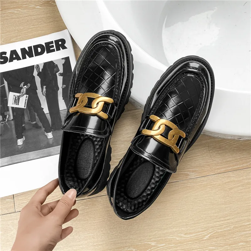 Spring Autumn Casual Fashion Trend Men Shoes Black Thick Bottom Formal Dress Leather Shoes Luxury Slip-On Loafers Wedding Shoes
Spring Autumn Casual Fashion Trend Men Shoes Black Thick Bottom Formal Dress Leather Shoes Luxury Slip-On Loafers Wedding Shoes