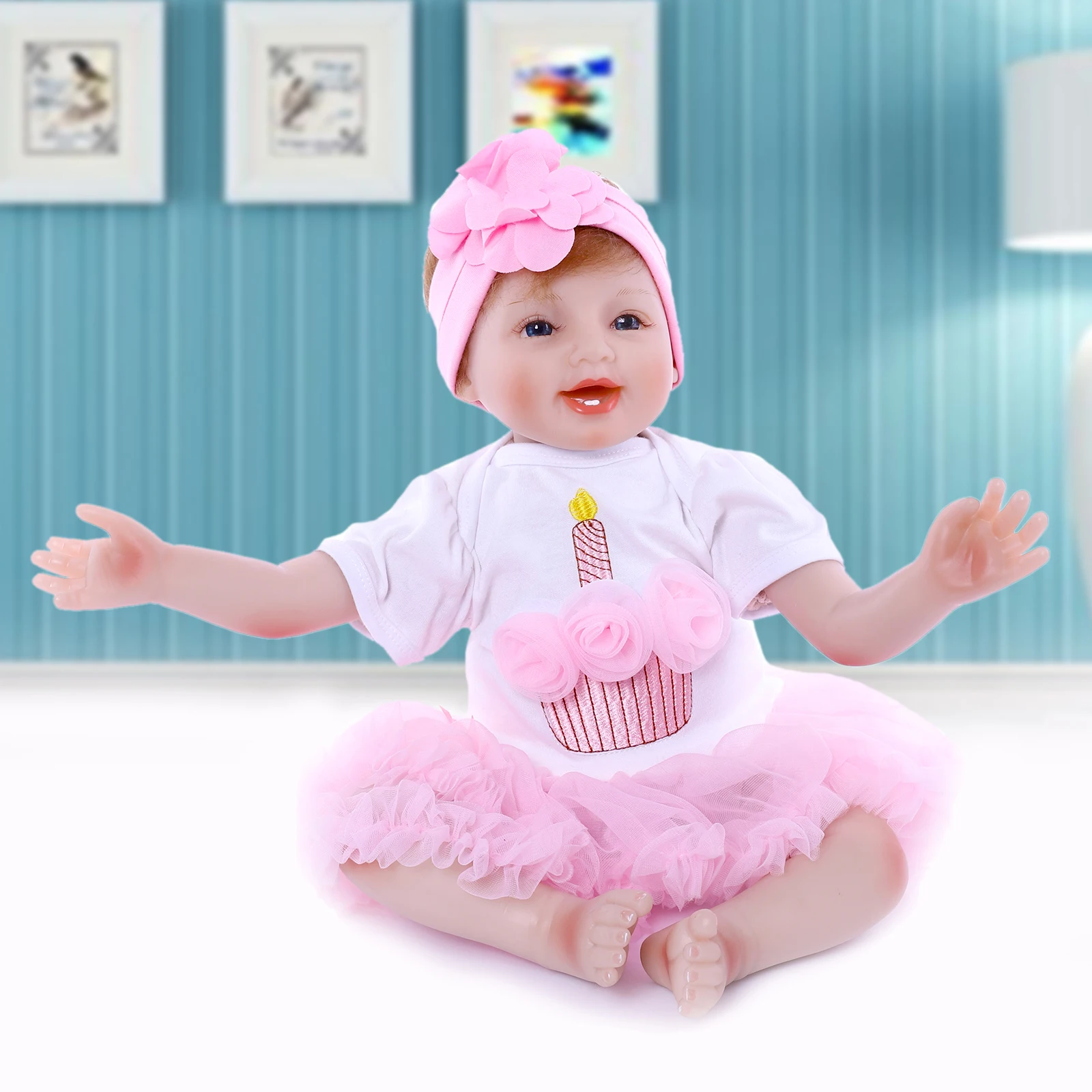 Realistic Reborn Doll Girl 55 Cm Silicone Vinyl Handmade Simulation Real Face Cute Toddler Kids Toy Holiday Gift
Realistic Reborn Doll Girl 55 Cm Silicone Vinyl Handmade Simulation Real Face Cute Toddler Kids Toy Holiday Gift