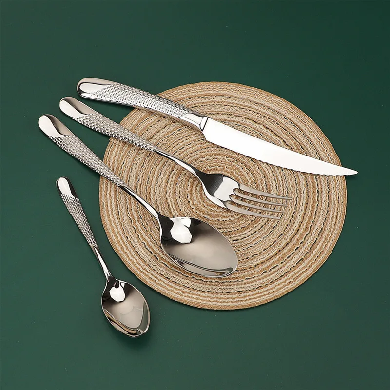 Silver Dinnerware Set Stainless Steel Tableware Set Western Home Kitchen Silver Knife Fork Spoon Luxury Cutlery Set Bright Light
Silver Dinnerware Set Stainless Steel Tableware Set Western Home Kitchen Silver Knife Fork Spoon Luxury Cutlery Set Bright Light