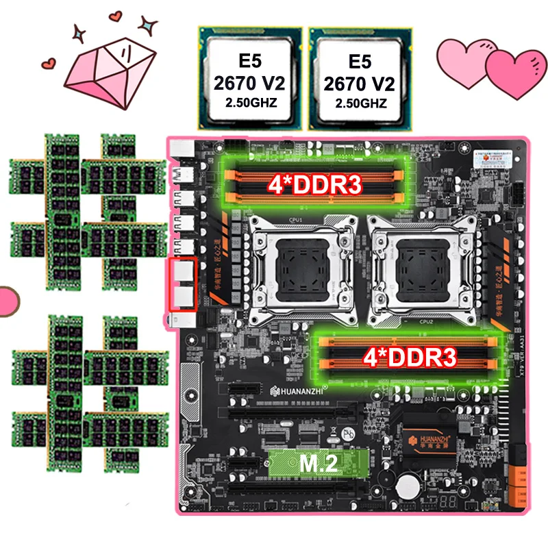 Материнская плата с M.2 слотом HUANANZHI Dual X79, материнская плата с 8 DDR3 dims Dual Xeon E5 2670 V2 RAM 128G(8*16G) 1866 RECC Combo
Материнская плата с M.2 слотом HUANANZHI Dual X79, материнская плата с 8 DDR3 dims Dual Xeon E5 2670 V2 RAM 128G(8*16G) 1866 RECC Combo