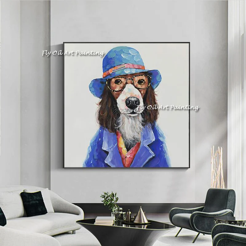 Handmade Oil Painting Wall Pictures for Office Home Decor Color World Drawing Animal Wearing Hat Dog Friendship Graph Frameless
Handmade Oil Painting Wall Pictures for Office Home Decor Color World Drawing Animal Wearing Hat Dog Friendship Graph Frameless