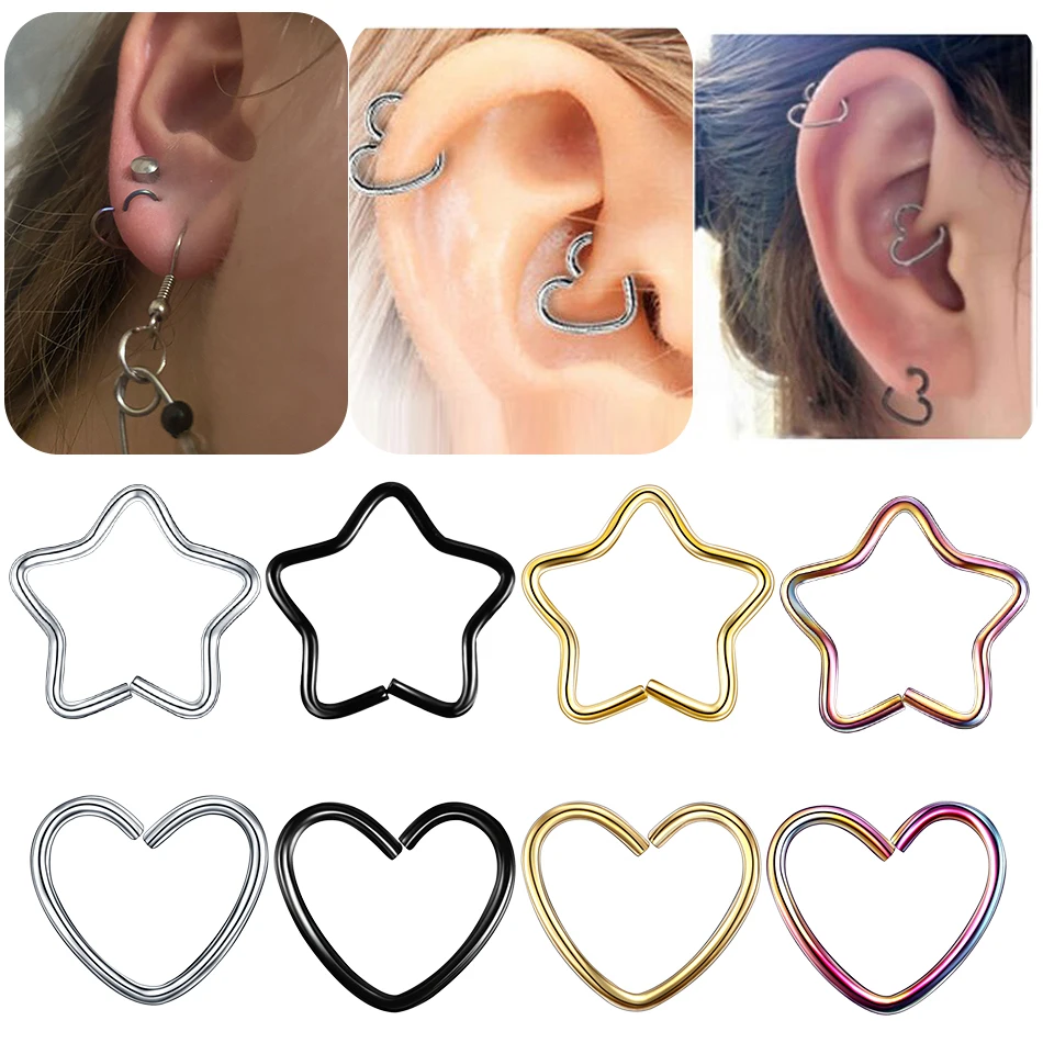 1PC Body Jewelry Steel Daith Heart Cartilage Tragus Piercings Hoop Lip Eyebrow Nose Rings Orbital Ear Stud Helix Piercings 20G
1PC Body Jewelry Steel Daith Heart Cartilage Tragus Piercings Hoop Lip Eyebrow Nose Rings Orbital Ear Stud Helix Piercings 20G
