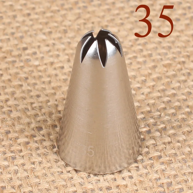 35# 6 Teeth Soluble Bean Stroke Cake Cream Decorating Mouth 304 Stainless Steel Baking DIY Tools Small Number
35# 6 Teeth Soluble Bean Stroke Cake Cream Decorating Mouth 304 Stainless Steel Baking DIY Tools Small Number