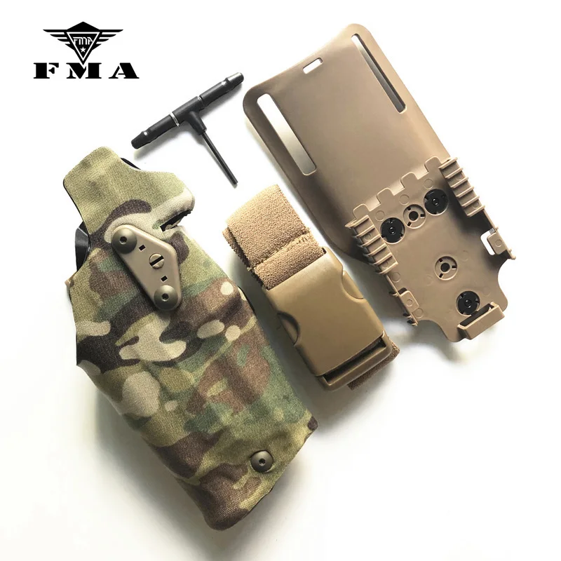 FMA Glock17 Holster Tactical Pistol Holster X300 Light-Compatible for G17/18/19 QL Mount Holster Panel Adapter Leg Shroud Drop
FMA Glock17 Holster Tactical Pistol Holster X300 Light-Compatible for G17/18/19 QL Mount Holster Panel Adapter Leg Shroud Drop