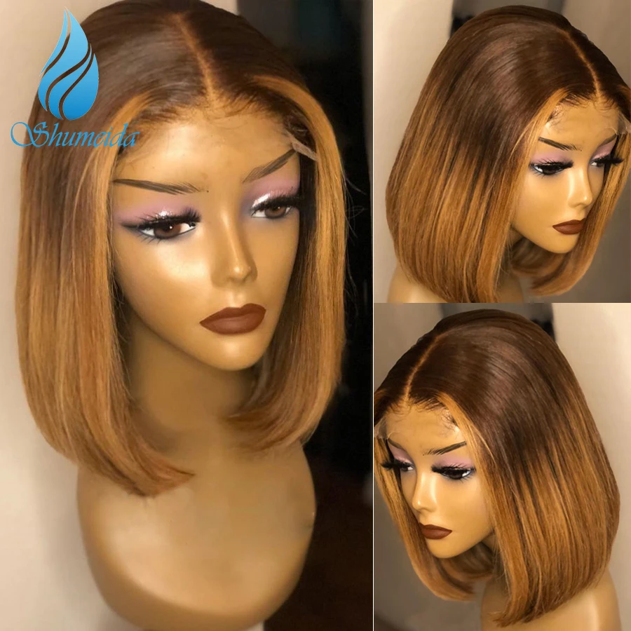 HD Lace Ombre Brown 13*4 Lace Front Human Hair Wigs For Women 150% Density Brazilian Remy Hair Short BoB Wig with Baby Hair
HD Lace Ombre Brown 13*4 Lace Front Human Hair Wigs For Women 150% Density Brazilian Remy Hair Short BoB Wig with Baby Hair