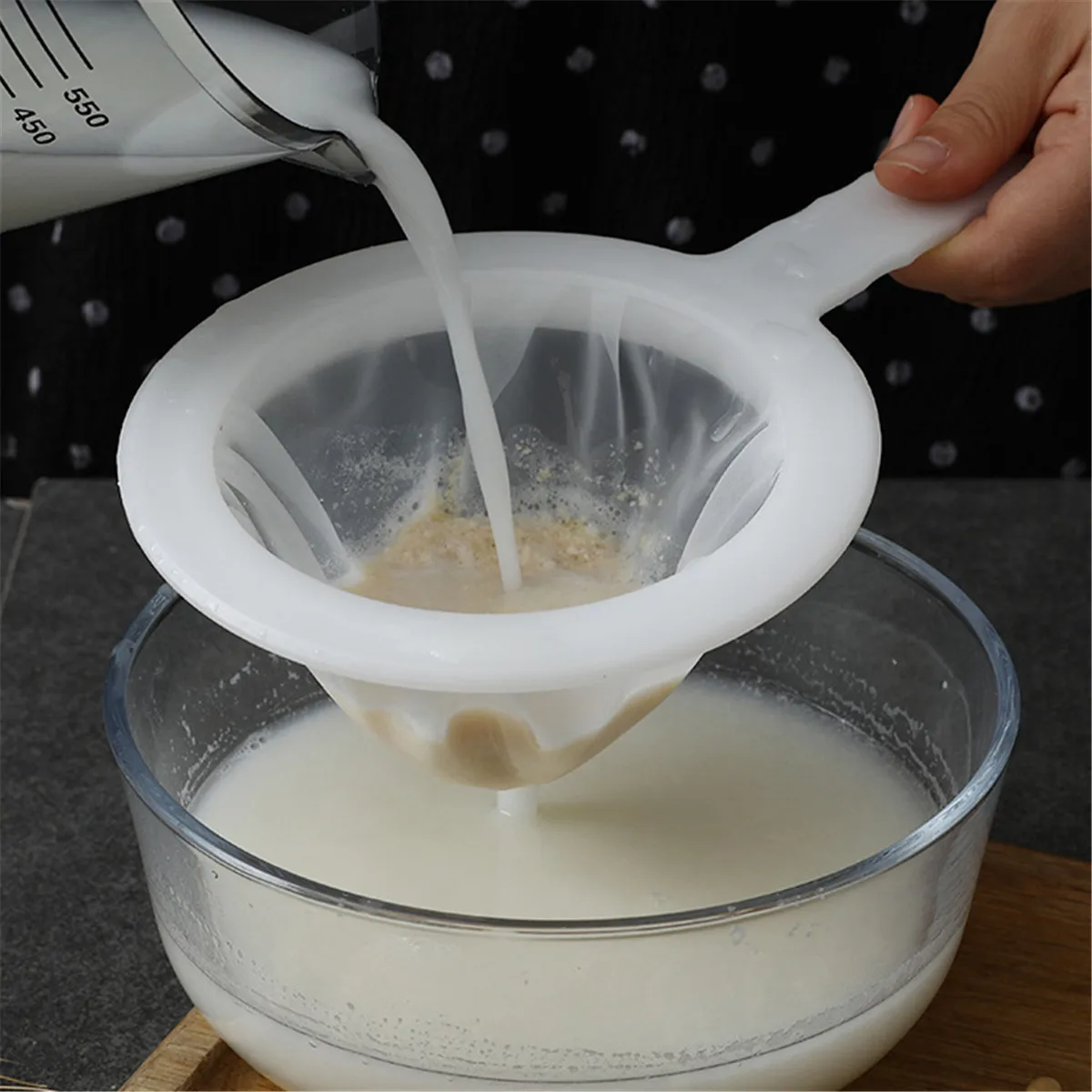 2/4 Pcs 100/200/400 Mesh Ultra-fine Mesh Strainer with Handle, Kitchen Nylon Mesh Filter Spoon for Soy Milk Coffee Milk Yogurt
2/4 Pcs 100/200/400 Mesh Ultra-fine Mesh Strainer with Handle, Kitchen Nylon Mesh Filter Spoon for Soy Milk Coffee Milk Yogurt