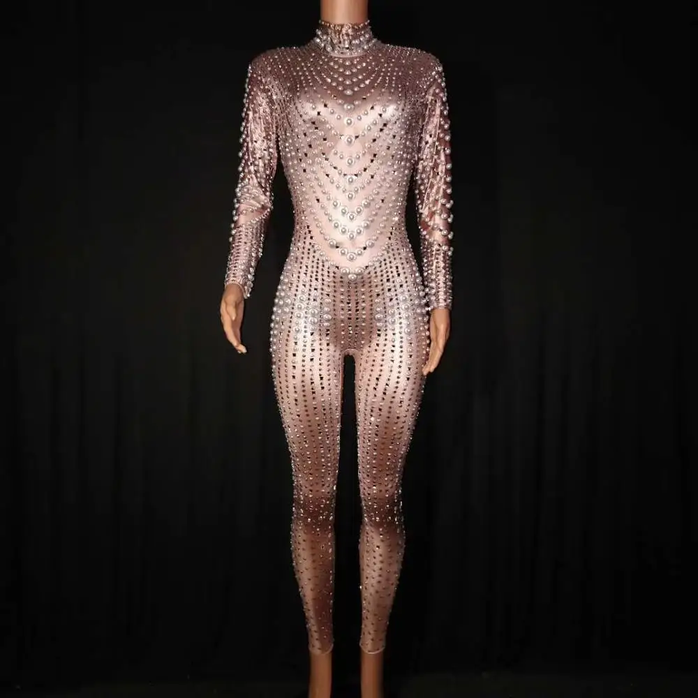 Tight Fitting Women Pearls Rhinestone Performance Costumes Classic Women's Stretch Skinny Long Sleeves Acrobatics Stage Clothing
Tight Fitting Women Pearls Rhinestone Performance Costumes Classic Women's Stretch Skinny Long Sleeves Acrobatics Stage Clothing