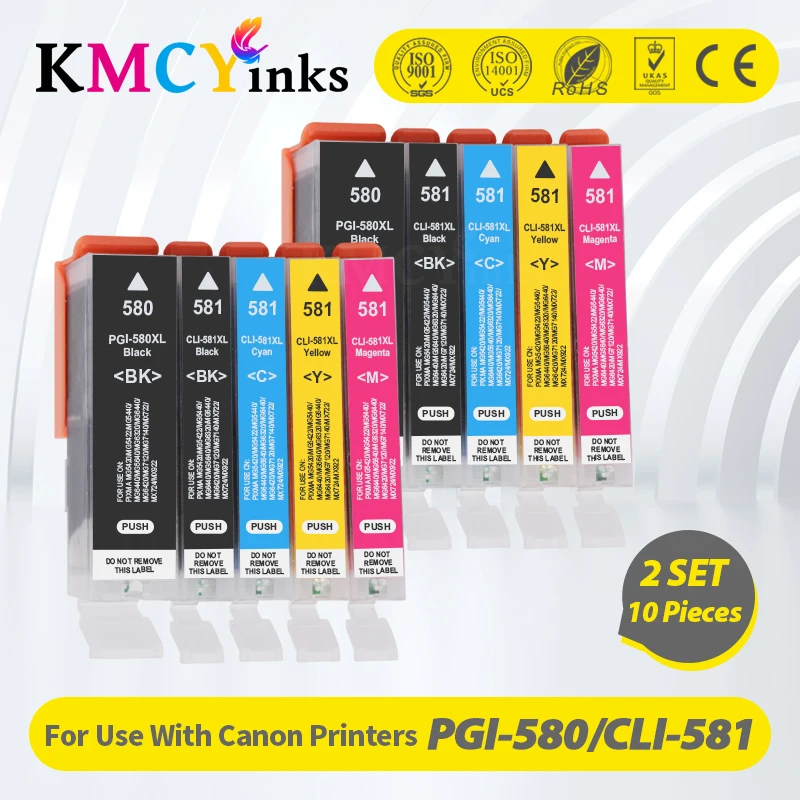 KMCYinks 580 581 PGI-580 CLI-581 Compatible Ink Cartridge For Canon PIXMA TS9550 TS9551 TS705 TS9551C TR7550 TR8550 Printer
KMCYinks 580 581 PGI-580 CLI-581 Compatible Ink Cartridge For Canon PIXMA TS9550 TS9551 TS705 TS9551C TR7550 TR8550 Printer
