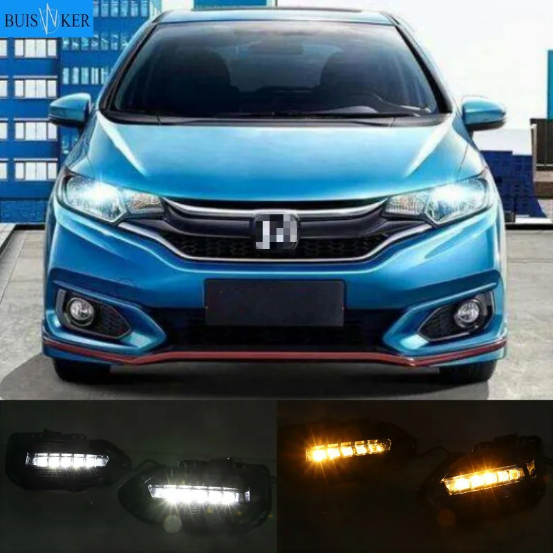 2pcs LED DRL Daytime Running Lights Daylight Fog Lamp Cover With Turn signal lamp For Honda jazz fit 2018 2019
2pcs LED DRL Daytime Running Lights Daylight Fog Lamp Cover With Turn signal lamp For Honda jazz fit 2018 2019