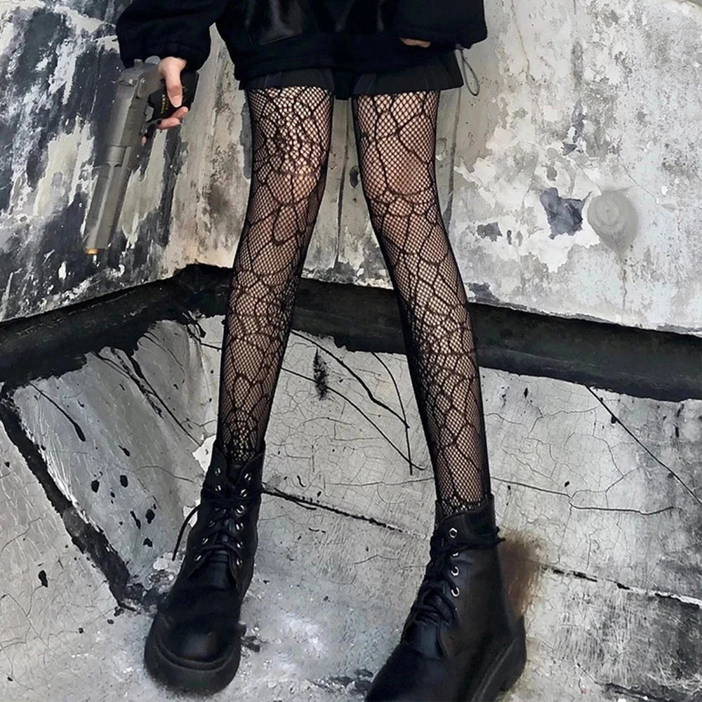 Dark Gothic Pantyhose G Sexy Fishnet Black Silk Spider Web Hollow Stockings Summer Thin Pattern Bottoming Tights Pantyhose
Dark Gothic Pantyhose G Sexy Fishnet Black Silk Spider Web Hollow Stockings Summer Thin Pattern Bottoming Tights Pantyhose