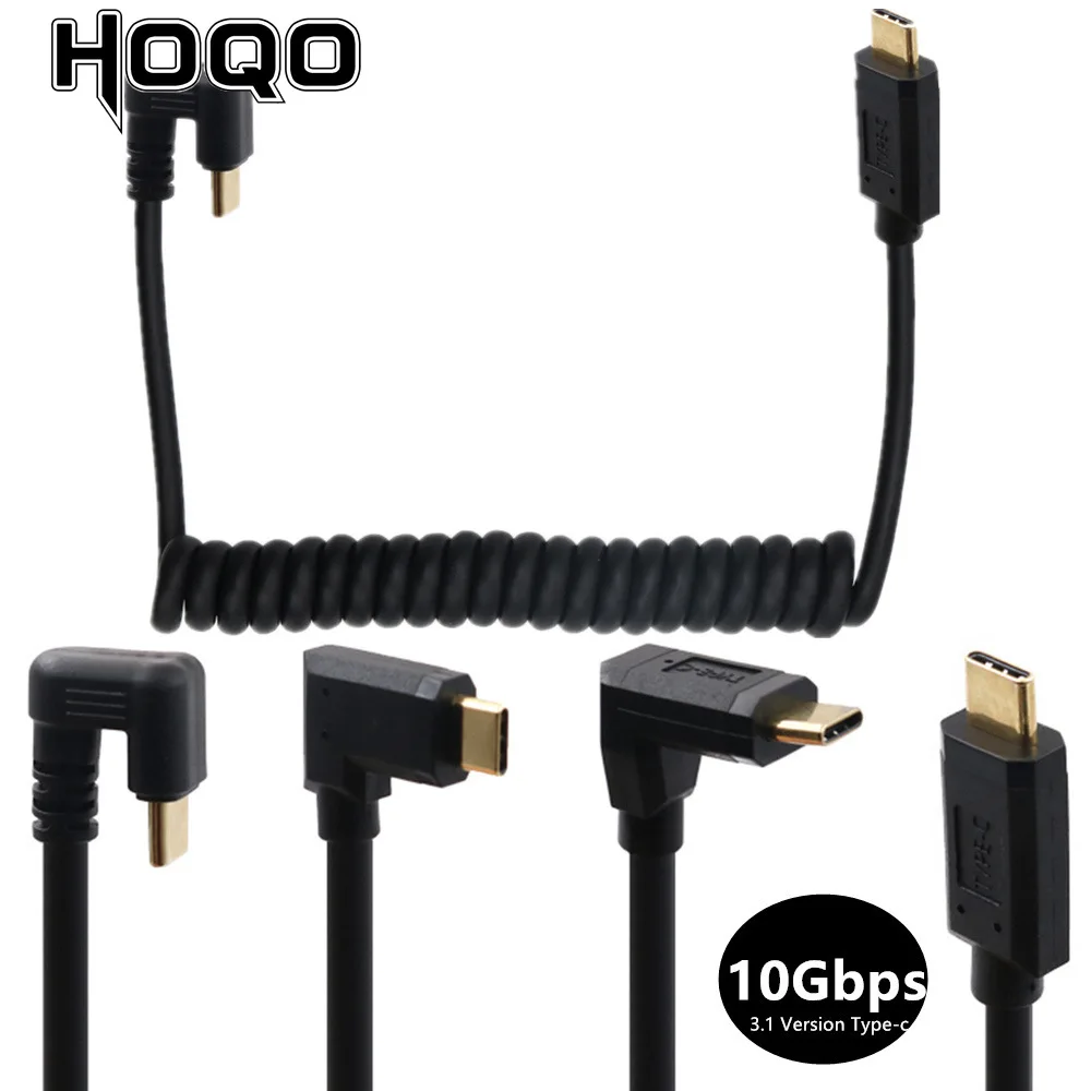 Gold-Plated Coiled usb3.1 Gen2 usb c 180 degree Male to Male Spring Cable U elbow USB Type-c data charge cord for pc phone Game
Gold-Plated Coiled usb3.1 Gen2 usb c 180 degree Male to Male Spring Cable U elbow USB Type-c data charge cord for pc phone Game