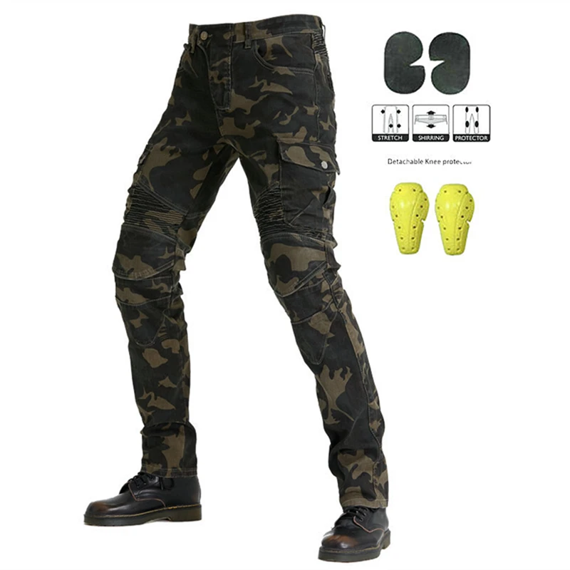Black Blue Camouflage Motorcycle Jeans Riding Protection Knee Trousers Men Stretch Anti-Fall Jeans
Black Blue Camouflage Motorcycle Jeans Riding Protection Knee Trousers Men Stretch Anti-Fall Jeans