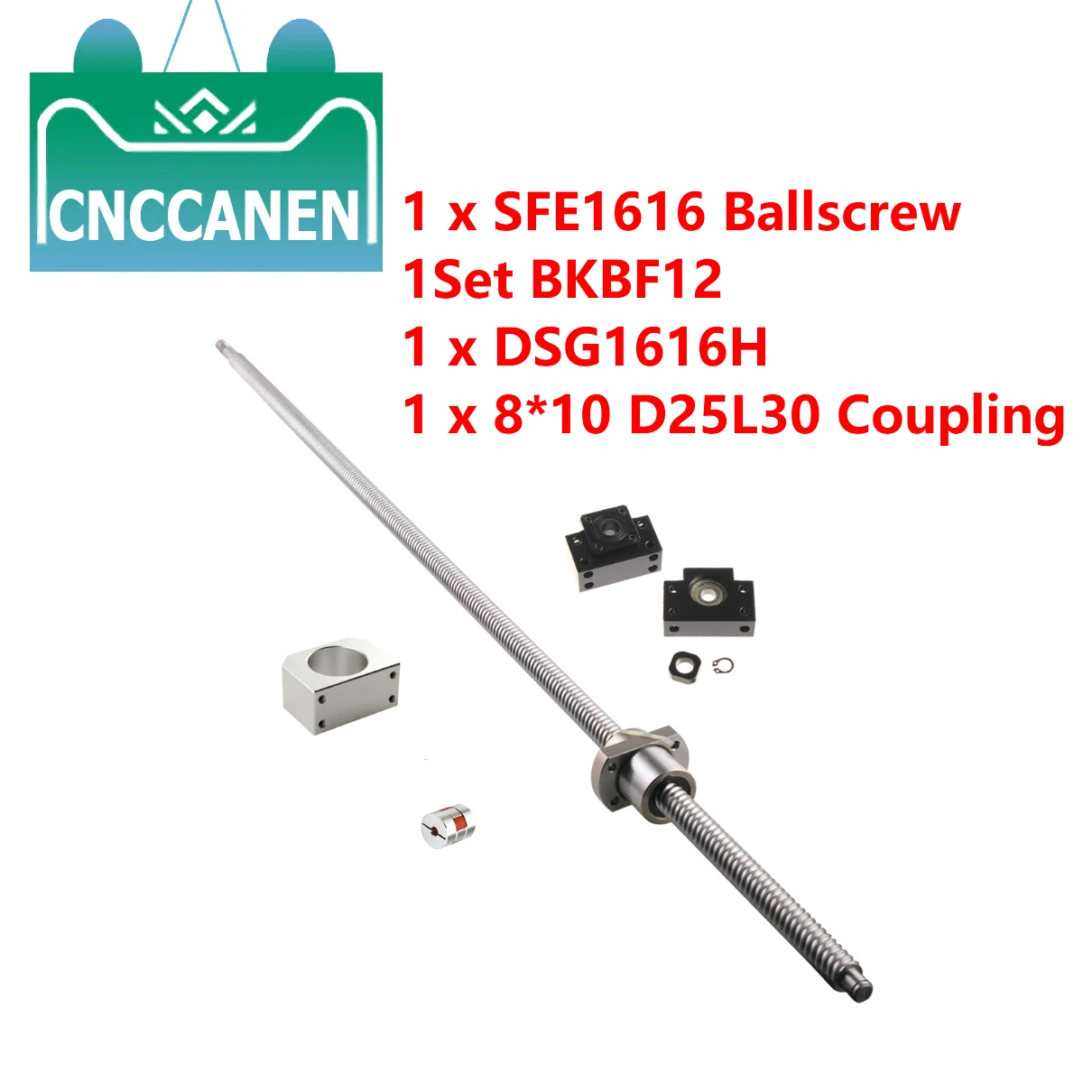High Precision CNC ballscrew SFE1616 Ball Screw 300mm 500 600 800 1000mm 1500mm 2500mm Nut Housing & BK12 BF12 + 8*10 Coupling
High Precision CNC ballscrew SFE1616 Ball Screw 300mm 500 600 800 1000mm 1500mm 2500mm Nut Housing & BK12 BF12 + 8*10 Coupling