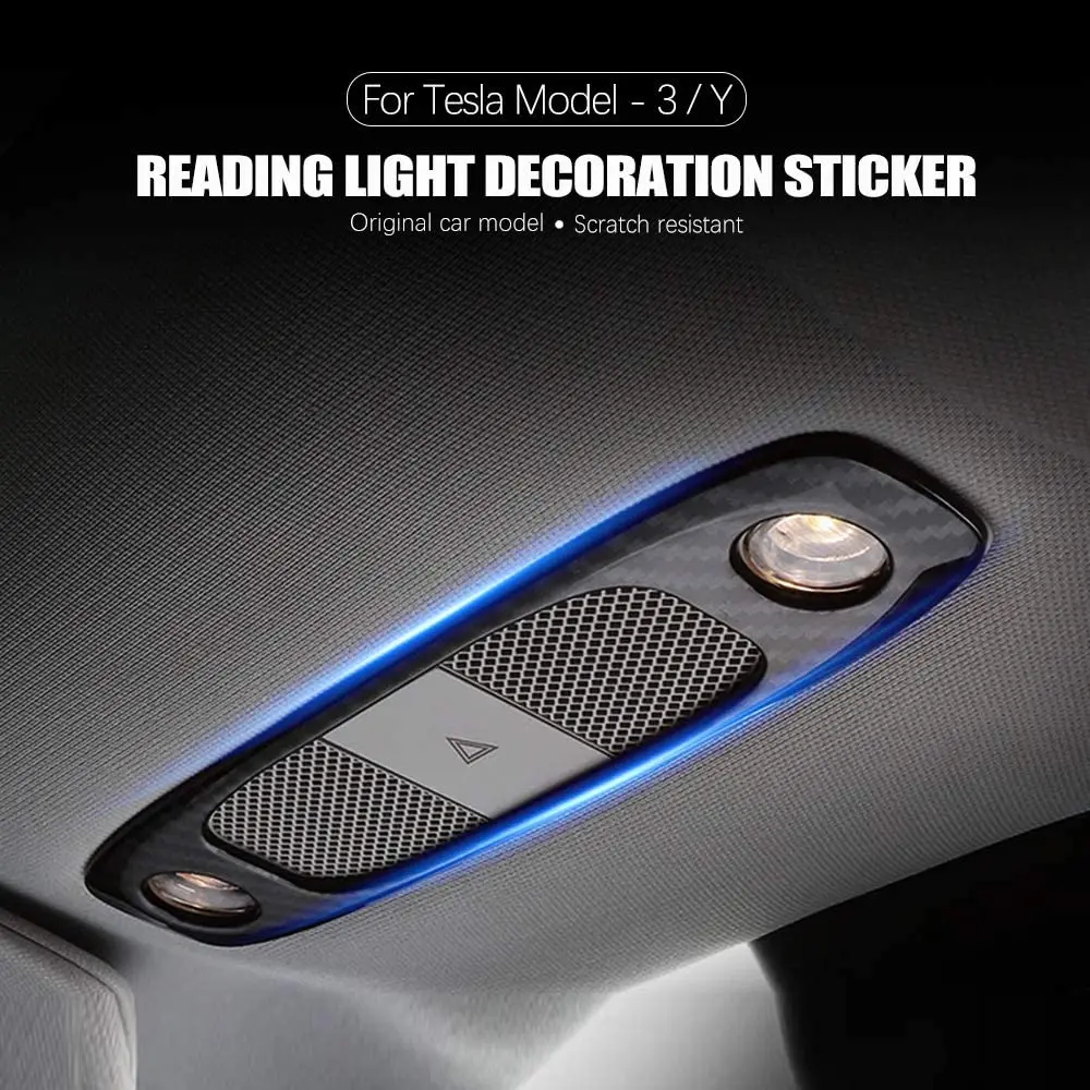 For Tesla Model 3 Accessories Car Reading Light Decorative Cover Interior Exterior Cover Trims(Carbon Pattern 2pcs/Set)
For Tesla Model 3 Accessories Car Reading Light Decorative Cover Interior Exterior Cover Trims(Carbon Pattern 2pcs/Set)