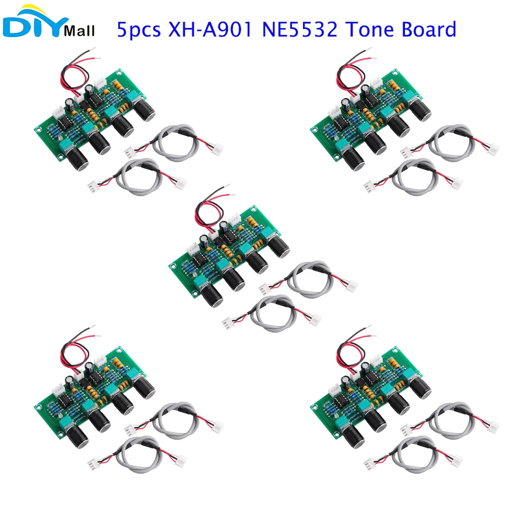 5pcs XH-A901 NE5532 Tone Board With Treble Bass Volume Adjustment Preamp Pre-amplifier Tone Controller For Amplifier Audio Board
5pcs XH-A901 NE5532 Tone Board With Treble Bass Volume Adjustment Preamp Pre-amplifier Tone Controller For Amplifier Audio Board