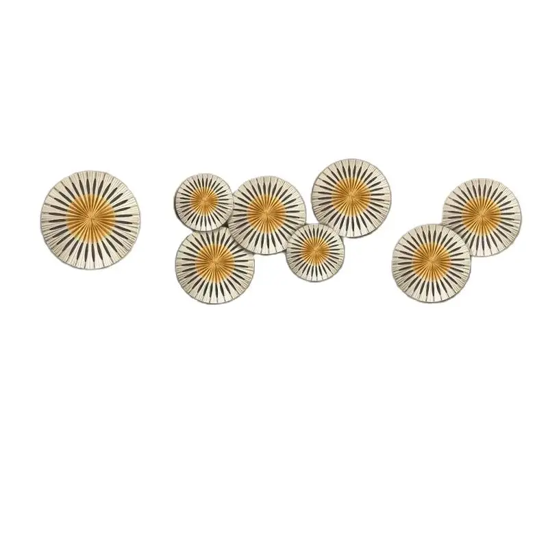 Modern golden hollow plates wall decorations round wooden TV Background/sofa background wall ornaments
Modern golden hollow plates wall decorations round wooden TV Background/sofa background wall ornaments