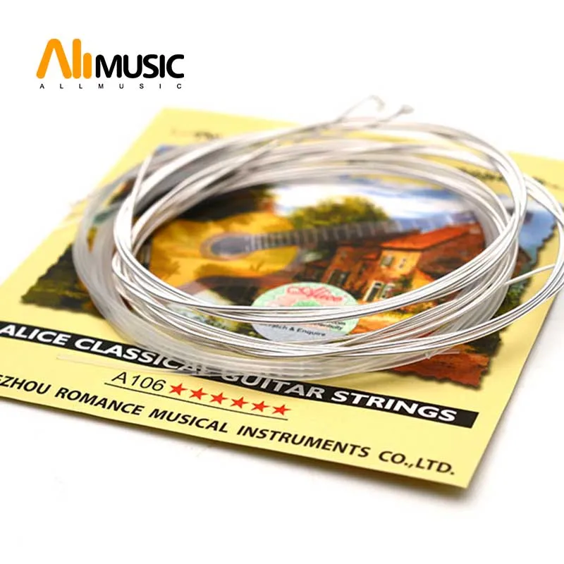 10SET ALICE A106-H Classical Guitar String Clear Nylon Nylon Core Silver-Plated Copper Alloy Wound Guitar Parts
10SET ALICE A106-H Classical Guitar String Clear Nylon Nylon Core Silver-Plated Copper Alloy Wound Guitar Parts