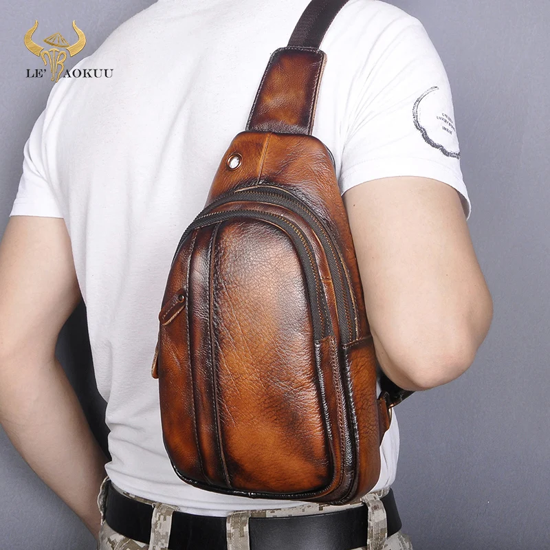 Top Original Leather Men Casual Fashion Travel Triangle Chest Sling Bag Design 8" Tablet One Shoulder Strap Bag Daypack Male 010
Top Original Leather Men Casual Fashion Travel Triangle Chest Sling Bag Design 8" Tablet One Shoulder Strap Bag Daypack Male 010