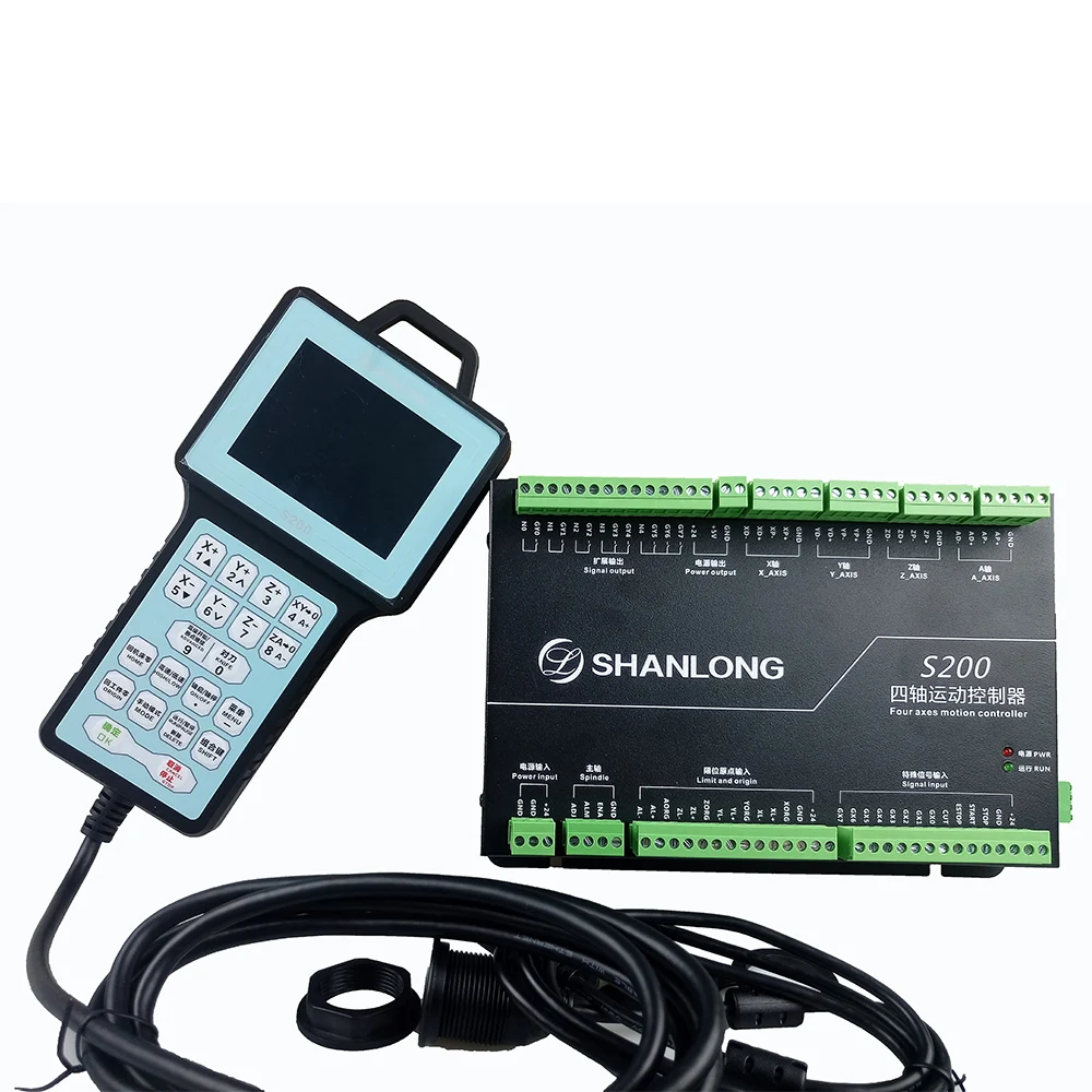 CNC Handle Controller S200 4-axis Motion Control System support G code 500KHZ For Engraving Milling Machine
CNC Handle Controller S200 4-axis Motion Control System support G code 500KHZ For Engraving Milling Machine