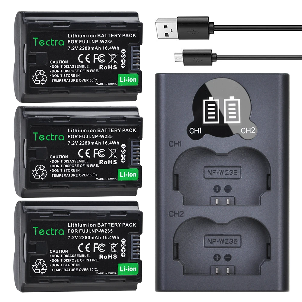 Аккумулятор 2280 мА · ч NP-W235, 3 шт., двойное зарядное устройство USB с ЖК-дисплеем и портом Type C для камеры Fujifilm Fuji X-T4, NPW235
Аккумулятор 2280 мА · ч NP-W235, 3 шт., двойное зарядное устройство USB с ЖК-дисплеем и портом Type C для камеры Fujifilm Fuji X-T4, NPW235