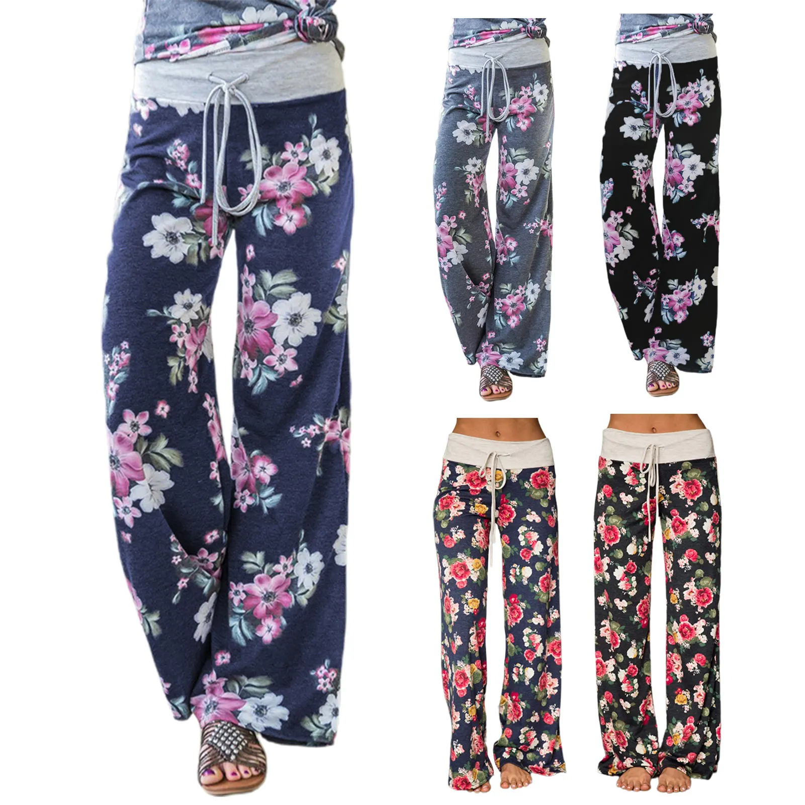 Women Loose Pants Lounge Trousers Nightwear Sleepwear Casual Yoga Pants Floral Print Stretch Waist Drawstring Home Pajamas Pants
Women Loose Pants Lounge Trousers Nightwear Sleepwear Casual Yoga Pants Floral Print Stretch Waist Drawstring Home Pajamas Pants