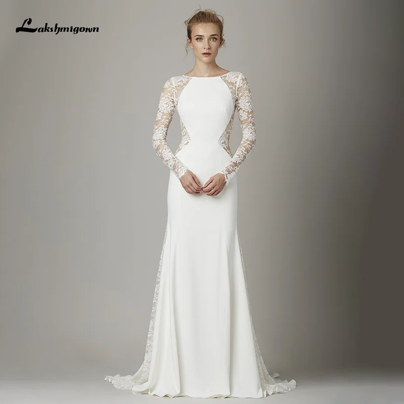 Lakshmigown кружевное свадебное платье-Русалка с длинными рукавами и круглым вырезом иллюзионное простое мягкое атласное свадебное платье в стиле бохо
Lakshmigown кружевное свадебное платье-Русалка с длинными рукавами и круглым вырезом иллюзионное простое мягкое атласное свадебное платье в стиле бохо