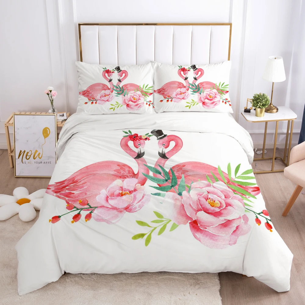 Pink Flowers Flamingo 3D Luxury Bedding Set Queen/King/Europe Size Comforter/Quilt/Blanket Case Duvet Cover Pillowcases Linens
Pink Flowers Flamingo 3D Luxury Bedding Set Queen/King/Europe Size Comforter/Quilt/Blanket Case Duvet Cover Pillowcases Linens
