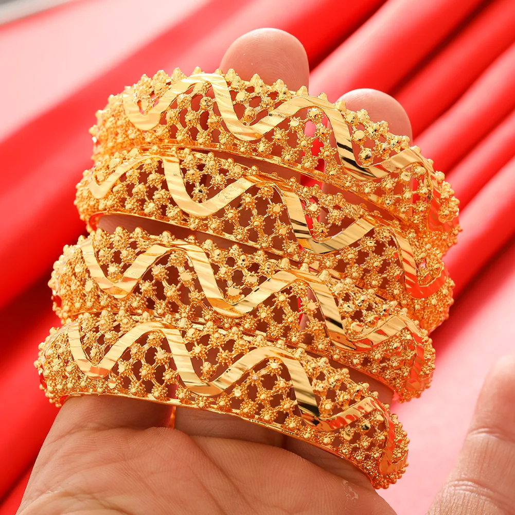 4pcs/lot Indian Bangles Gold color Bangle&Bracelet Dubai Bangles For Women Africa Jewelry Ethiopian Wedding Bride Jewelry Gift
4pcs/lot Indian Bangles Gold color Bangle&Bracelet Dubai Bangles For Women Africa Jewelry Ethiopian Wedding Bride Jewelry Gift
