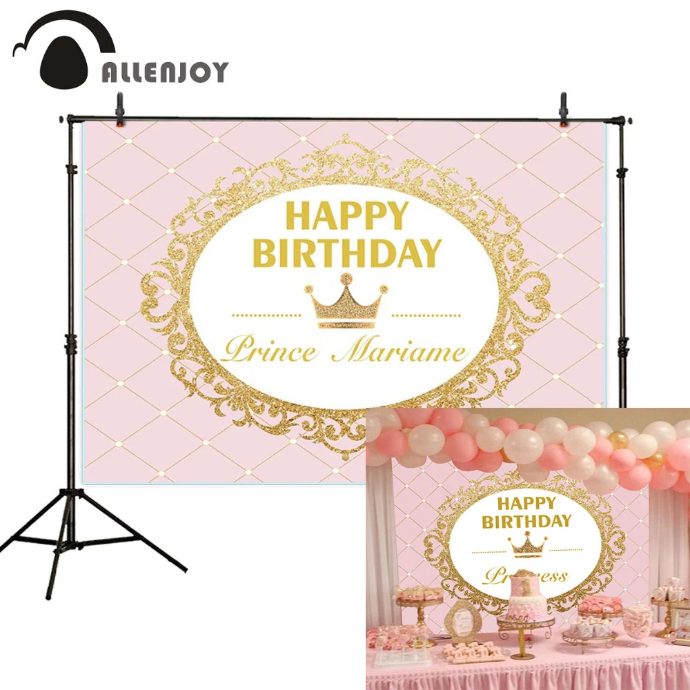 Allenjoy Photography Backdrops Little Princess Prince Crown Baby Pink Blue Gold Birthday Party Background Photocall Decoration
Allenjoy Photography Backdrops Little Princess Prince Crown Baby Pink Blue Gold Birthday Party Background Photocall Decoration