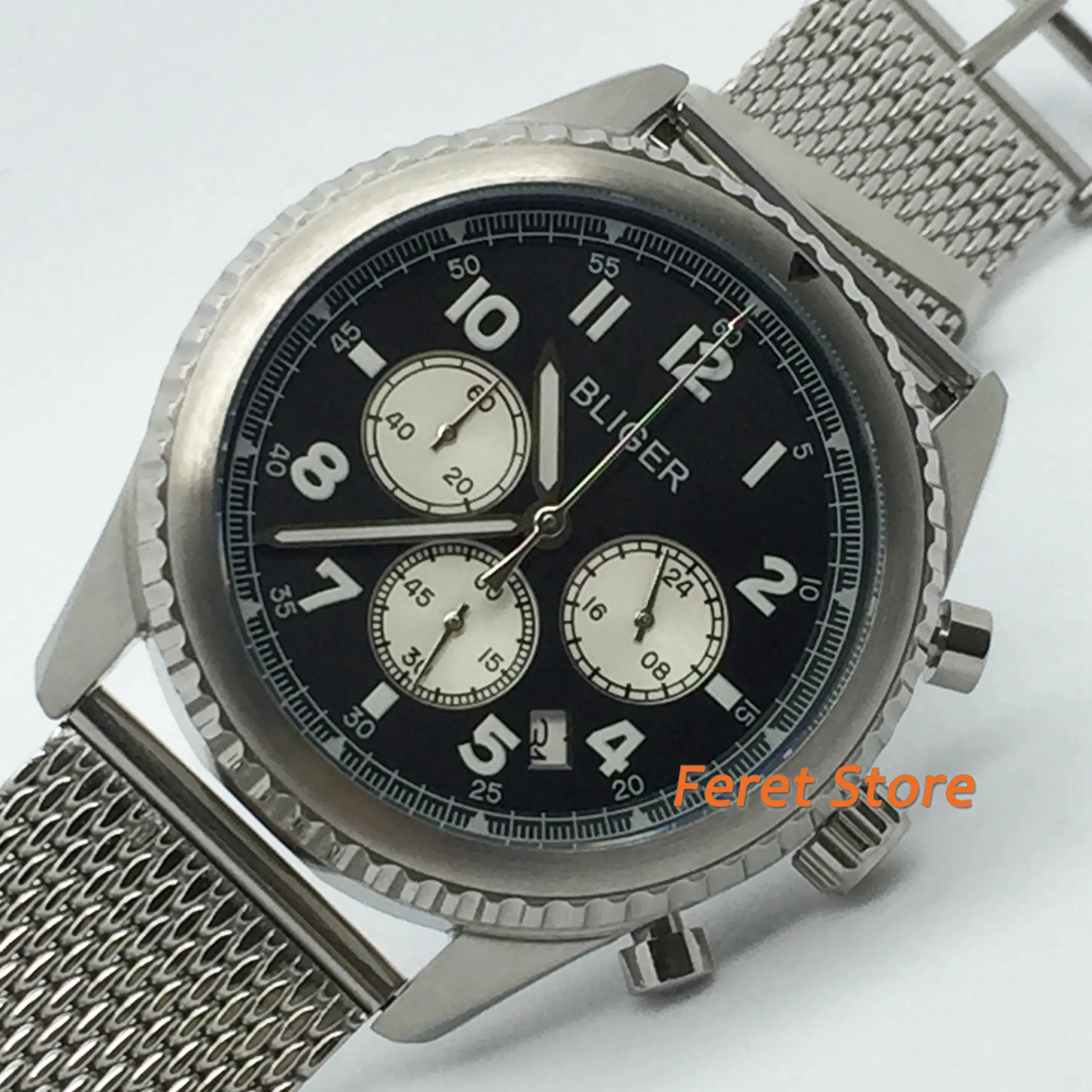 Men watches top brand luxury silvery Stainless Steel VK Chronograph Quartz watch sports fashion style for Bliger Luminous watch
Men watches top brand luxury silvery Stainless Steel VK Chronograph Quartz watch sports fashion style for Bliger Luminous watch