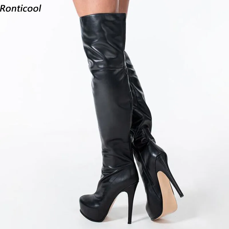 Ronticool Women Winter Platform Over The Knee Boots Sexy Thin High Heel Round Toe Fabulous Black Party Shoes Ladies US Size 5-20
Ronticool Women Winter Platform Over The Knee Boots Sexy Thin High Heel Round Toe Fabulous Black Party Shoes Ladies US Size 5-20