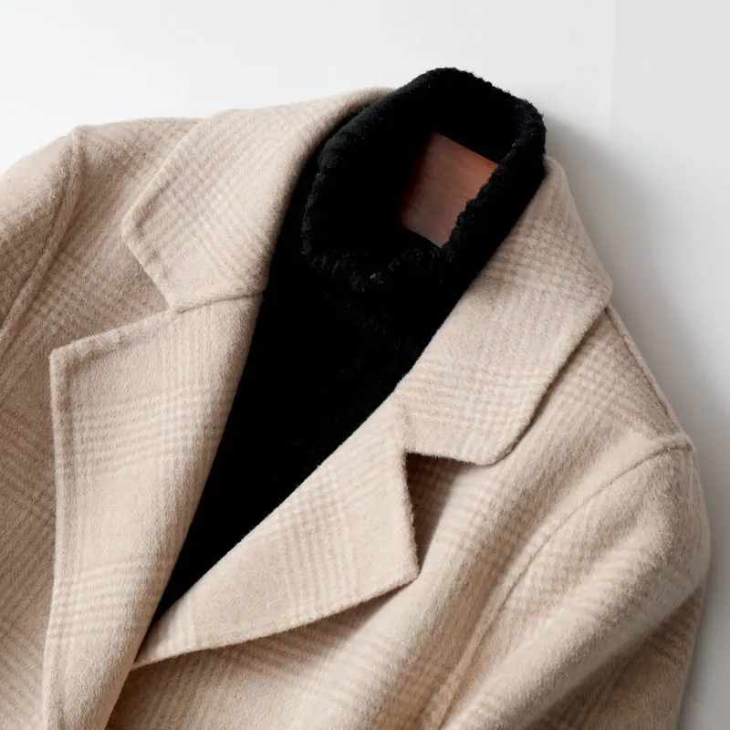 Women 100% Wool Coat Spring Autumn Plaid Jacket Double-sided Korean Blazer Overcoat Coats Female Jackets 2020 0620 J4207
Women 100% Wool Coat Spring Autumn Plaid Jacket Double-sided Korean Blazer Overcoat Coats Female Jackets 2020 0620 J4207