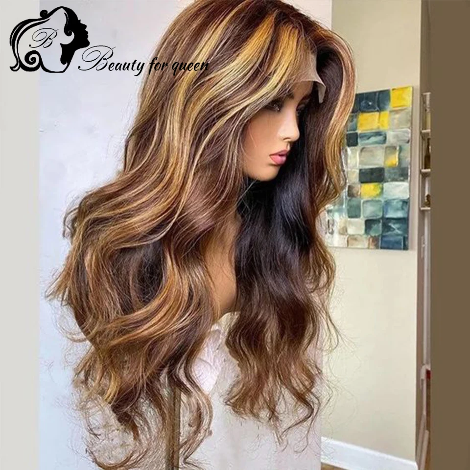 Brazilian Colored Human Hair Wig Highlight Black Brown Body Wave Transparent 13x4 HD Lace Frontal Wigs For Women Pre Plucked
Brazilian Colored Human Hair Wig Highlight Black Brown Body Wave Transparent 13x4 HD Lace Frontal Wigs For Women Pre Plucked