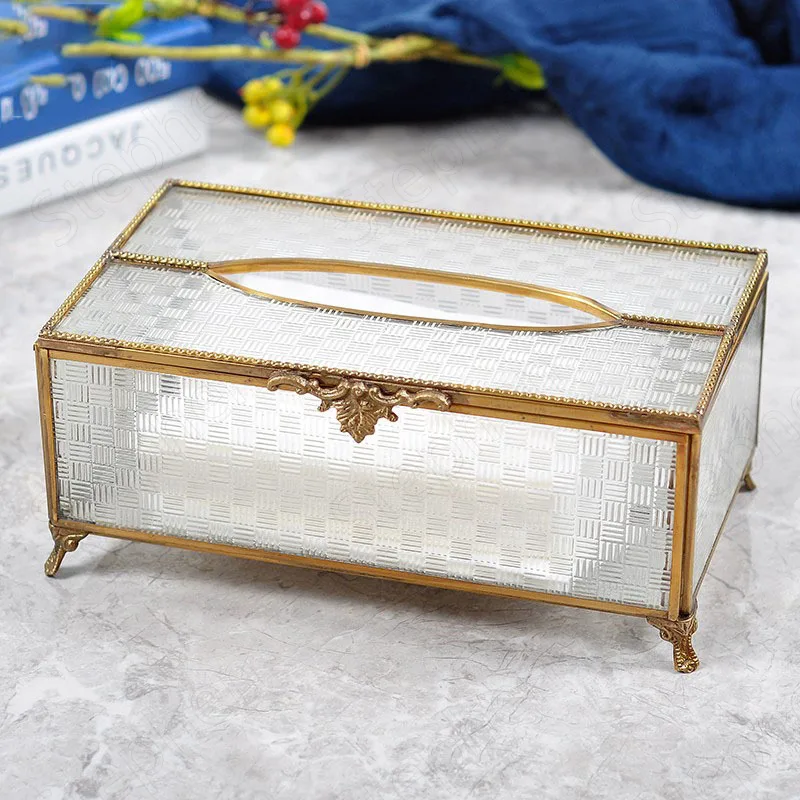 Glass Brass Tissue Boxes American Classic Golden Frame Relief Texture Napkin Holder Desktop Transparent Paper Towel Organization
Glass Brass Tissue Boxes American Classic Golden Frame Relief Texture Napkin Holder Desktop Transparent Paper Towel Organization