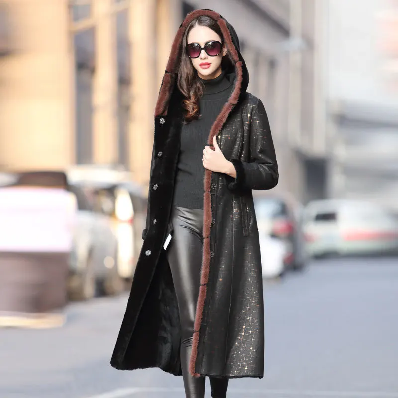 Faced Double Real Fur Coat Winter Coat Women Luxury Natural Wool Coat Female Mink Fur Collar Real Leather Jacket 4xl MY
Faced Double Real Fur Coat Winter Coat Women Luxury Natural Wool Coat Female Mink Fur Collar Real Leather Jacket 4xl MY