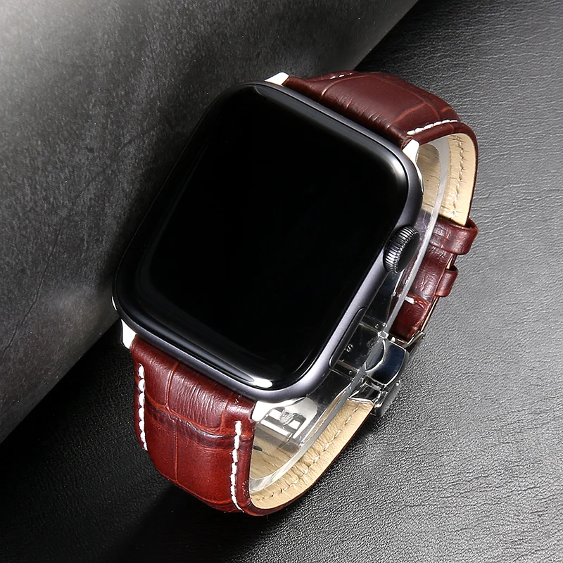 Genuine Leather strap For Apple watch band 44mm 40mm iWatch band 42mm 38mm Crocodile bracelet Apple watch series 5 4 3 se 6 band
Genuine Leather strap For Apple watch band 44mm 40mm iWatch band 42mm 38mm Crocodile bracelet Apple watch series 5 4 3 se 6 band