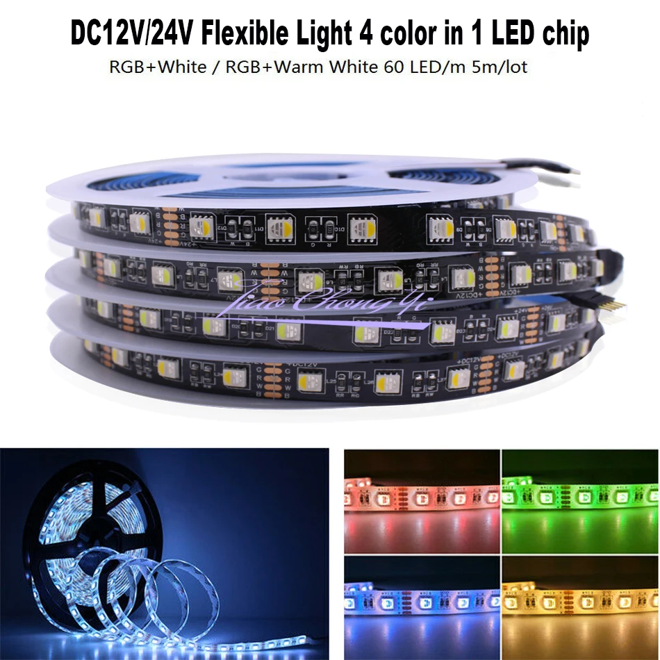 5M RGBW LED Strip, 4 color in 1 led chip,SMD 5050 DC12V 24V flexible light RGB+White / warm white ,60Leds/m Black PCB
5M RGBW LED Strip, 4 color in 1 led chip,SMD 5050 DC12V 24V flexible light RGB+White / warm white ,60Leds/m Black PCB