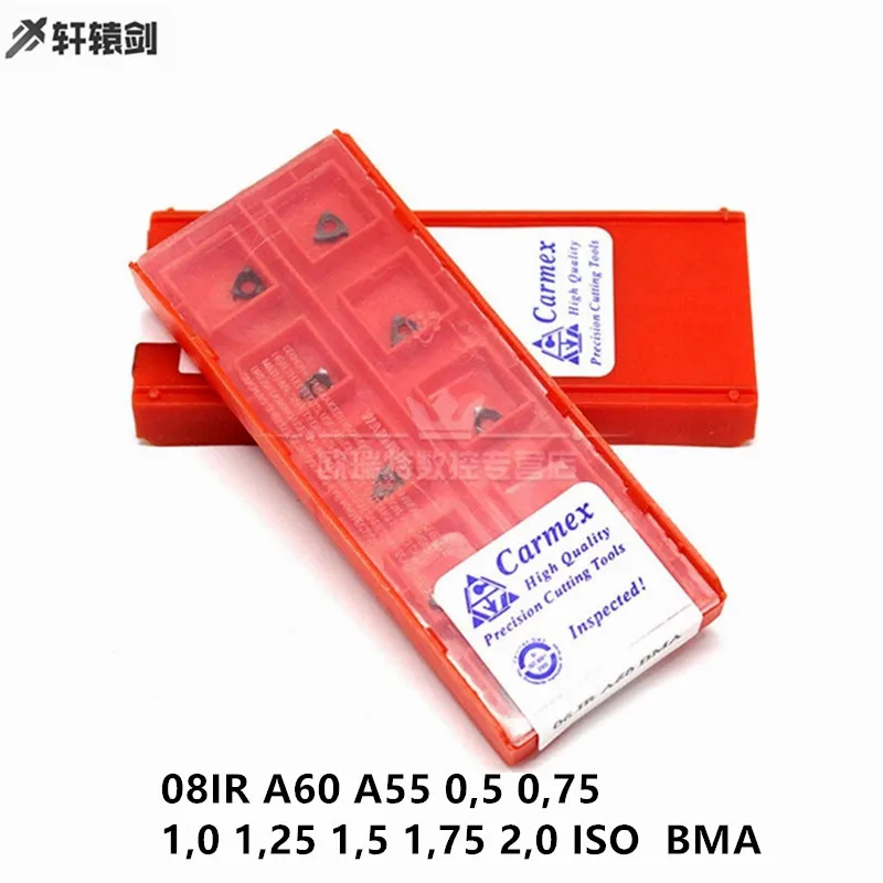 10 шт. 08IR A60 A55 0,5/0,75/1,0/1,25/1,5/1,75/2,0 ISO BMA Carmex лезвие с резьбой CNC карбидная вставка
10 шт. 08IR A60 A55 0,5/0,75/1,0/1,25/1,5/1,75/2,0 ISO BMA Carmex лезвие с резьбой CNC карбидная вставка
