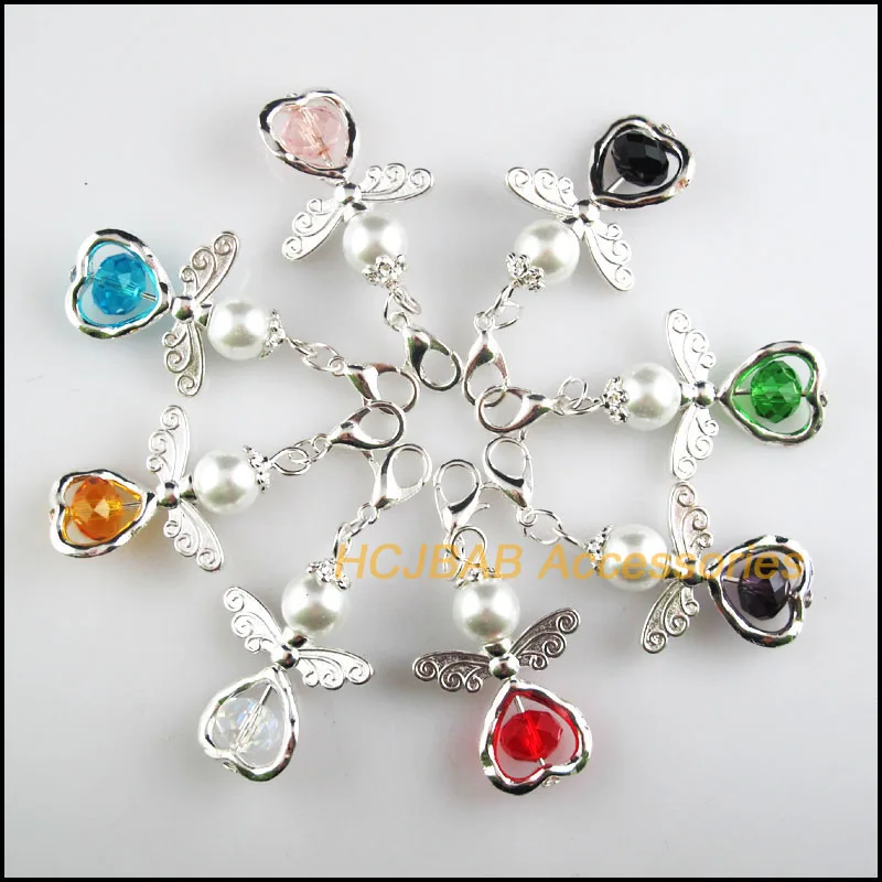 8Pcs Silver Plated Retro Mixed Heart Crystal 21.5x33mm Angel With Lobster Claw Clasps Charms
8Pcs Silver Plated Retro Mixed Heart Crystal 21.5x33mm Angel With Lobster Claw Clasps Charms