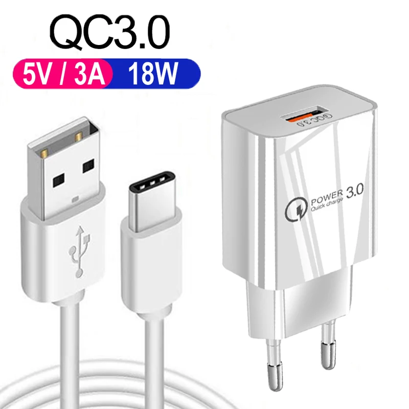 Quick Charge 3.0 USB Charger 18W EU Fast Travel Mobile Phone Charger For Xiaomi Redmi Note 10 S Pro Samsung Huawei USB C Cables
Quick Charge 3.0 USB Charger 18W EU Fast Travel Mobile Phone Charger For Xiaomi Redmi Note 10 S Pro Samsung Huawei USB C Cables