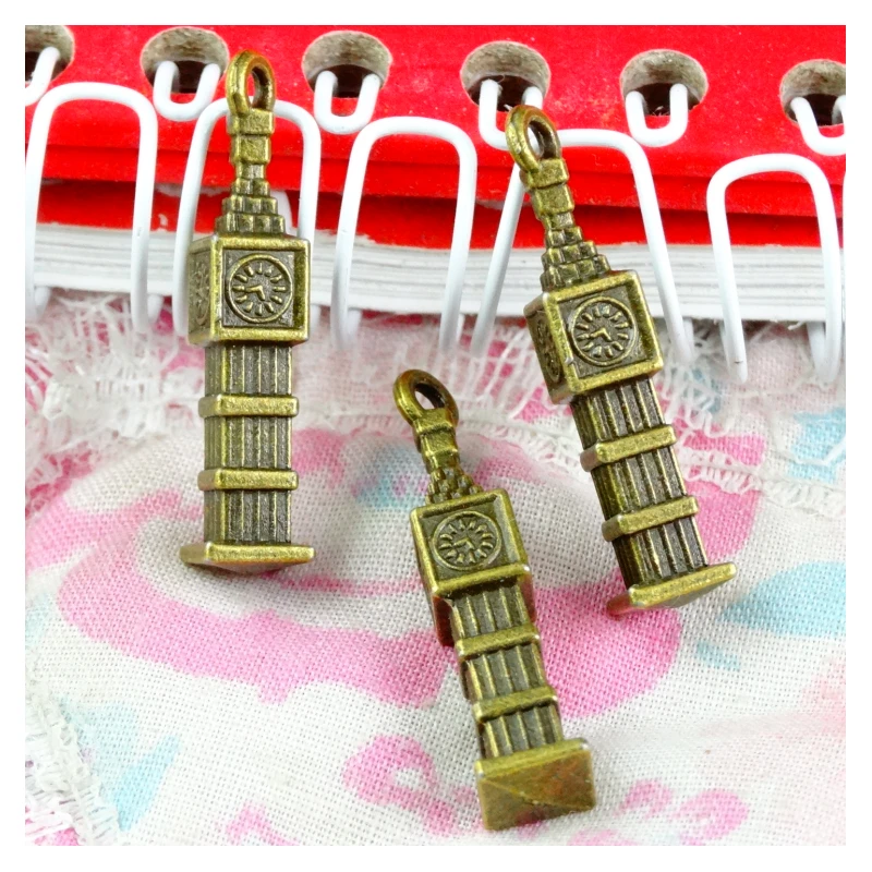 50PCS Retro Bronze Clock Tower Vintage Jewelry Necklace Pendants 27*6mm Handmade Craft Jewelry Findings
50PCS Retro Bronze Clock Tower Vintage Jewelry Necklace Pendants 27*6mm Handmade Craft Jewelry Findings