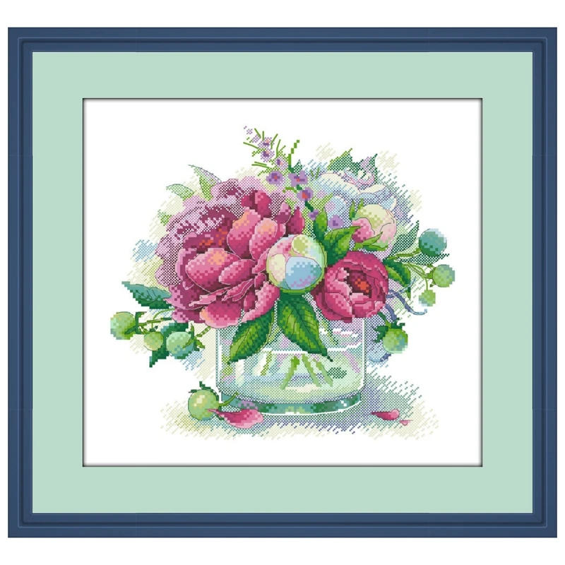 Peony flower vase cross-stitch kits package 18ct 14ct 11ct white cloth cotton thread embroidery DIY cross stitch needlework
Peony flower vase cross-stitch kits package 18ct 14ct 11ct white cloth cotton thread embroidery DIY cross stitch needlework