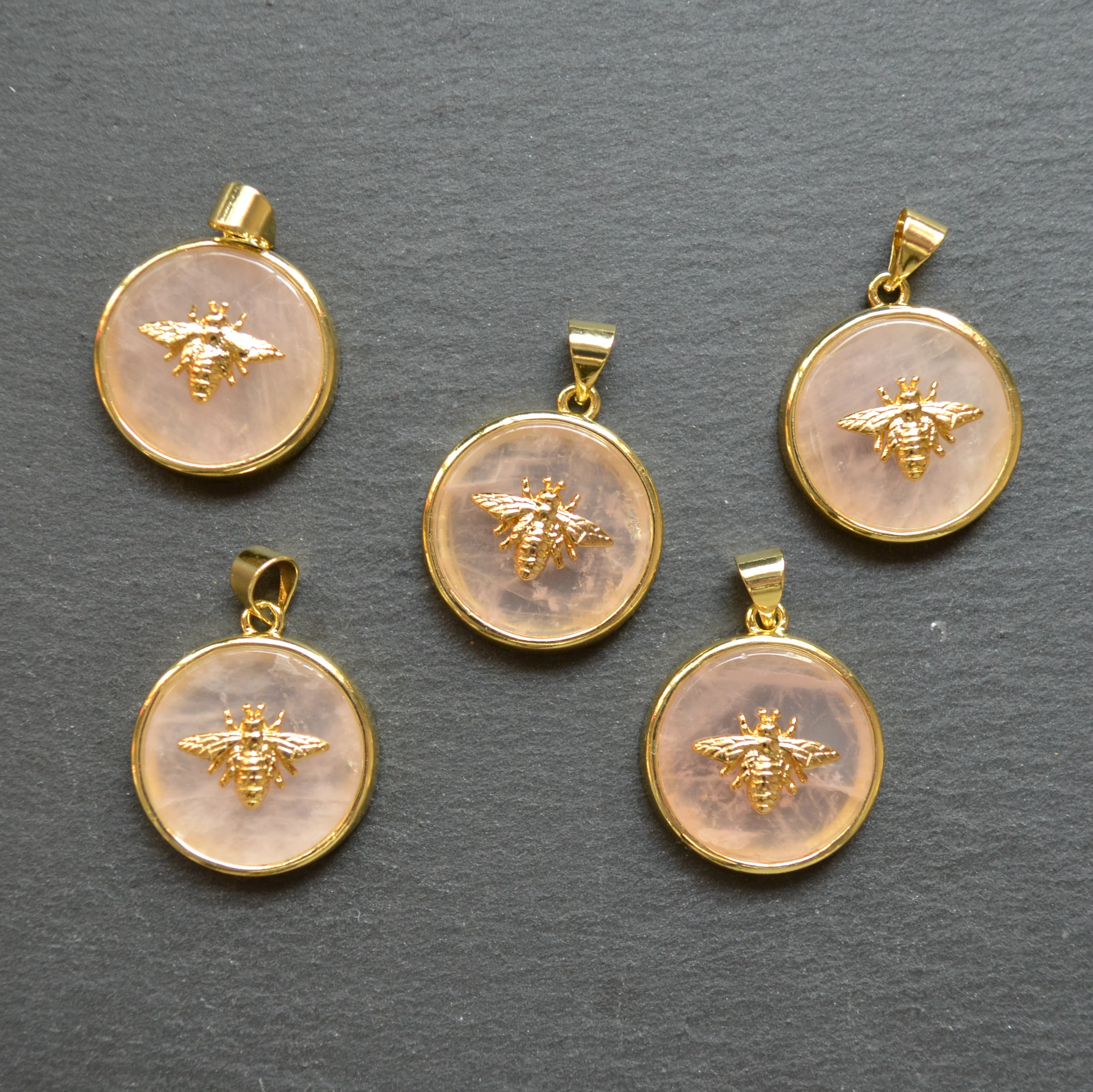 Round rose crystal pendants with gold electroplated insect paved, pink crystal pendant for jewelry making
Round rose crystal pendants with gold electroplated insect paved, pink crystal pendant for jewelry making