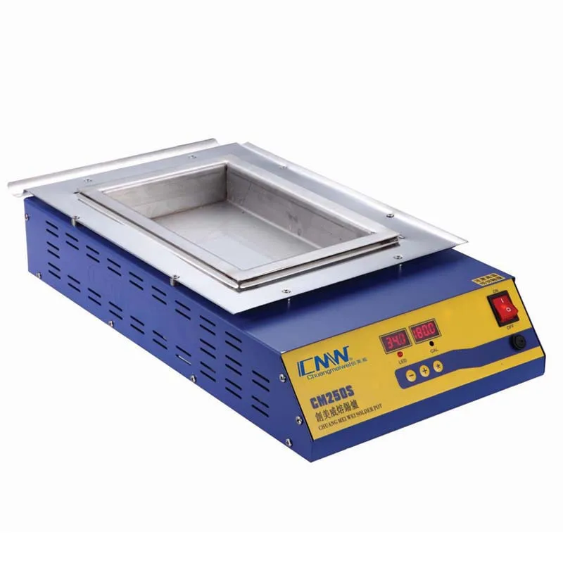 CM-250S Lead-free Double digital Solder Pot Soldering Soldering Desoldering Bath 250*160*45mm 1800W
CM-250S Lead-free Double digital Solder Pot Soldering Soldering Desoldering Bath 250*160*45mm 1800W
