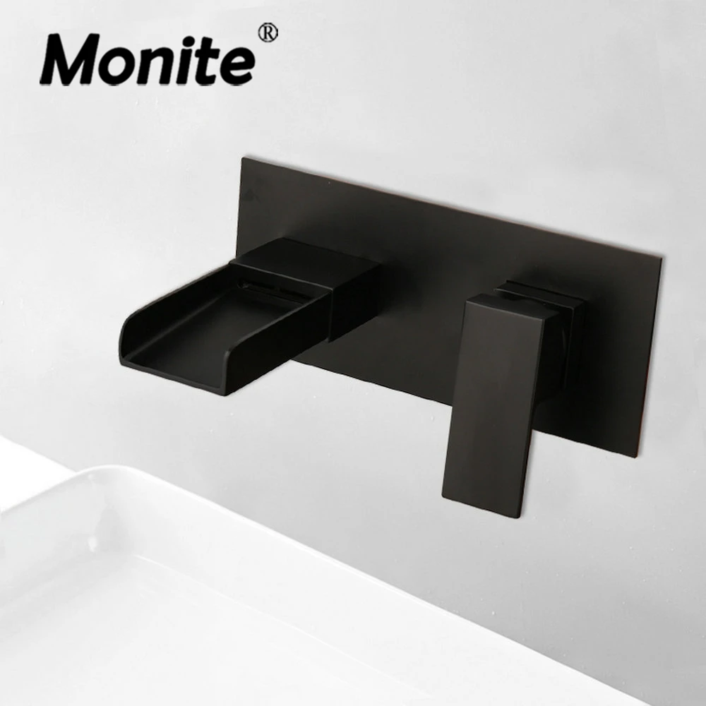 Monite Matte Black Bathroom Bathtub Faucet Waterfall Basin Mixer Tap Solid Brass Wall Mounted Bathtub Wash Sink Mixer Tap Faucet
Monite Matte Black Bathroom Bathtub Faucet Waterfall Basin Mixer Tap Solid Brass Wall Mounted Bathtub Wash Sink Mixer Tap Faucet