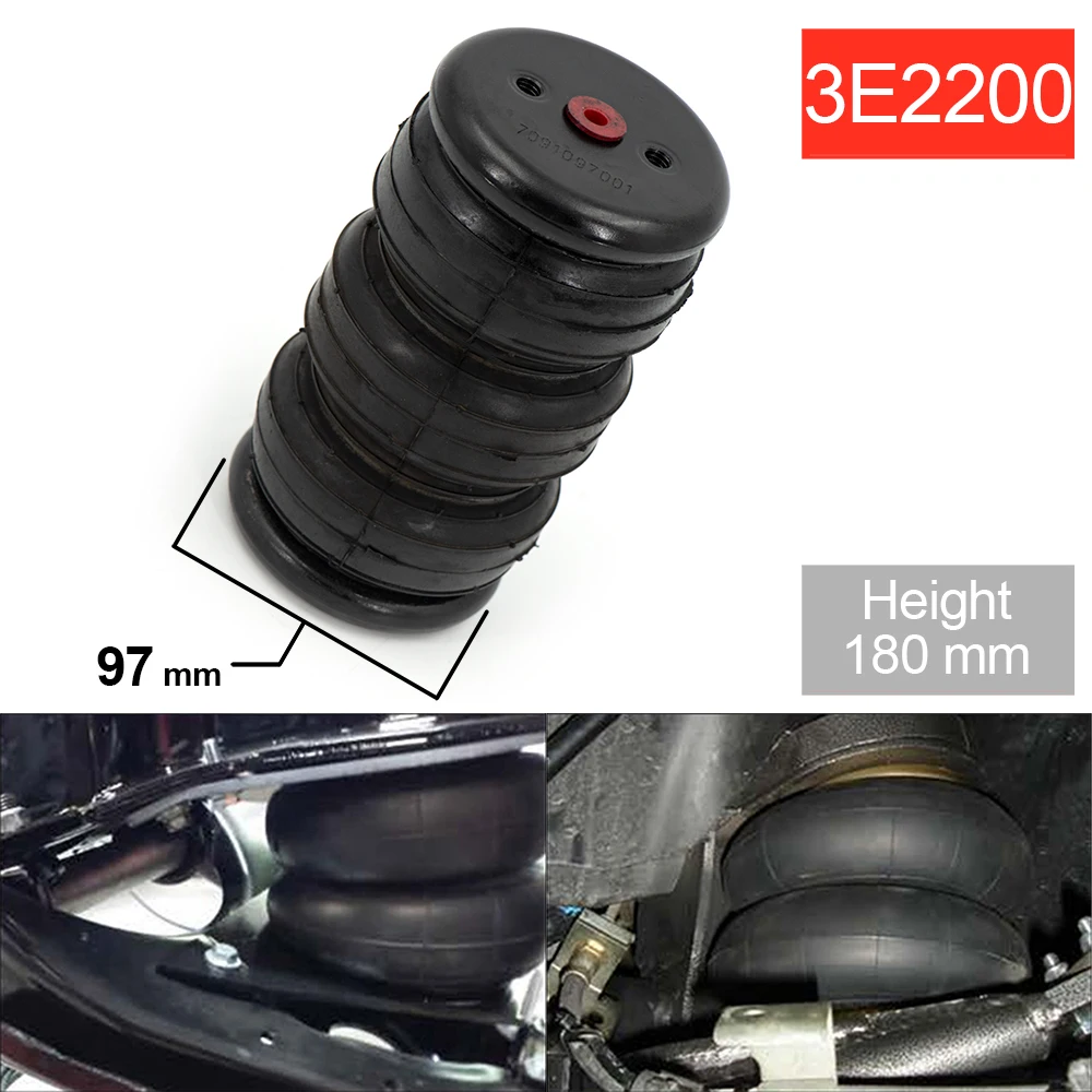 Universal 3Rows Rubber Air Suspension Shock Absorber Airspring 3E2200 Suit for Truck or Pickup Truck Car Accessories
Universal 3Rows Rubber Air Suspension Shock Absorber Airspring 3E2200 Suit for Truck or Pickup Truck Car Accessories