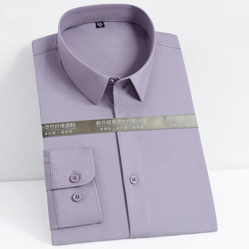 Men's Fashion Elastic Bamboo Fiber Long Sleeve Dress Shirts Pocketless Standard-fit Business Work Office Easy-Care Tops Shirt
Men's Fashion Elastic Bamboo Fiber Long Sleeve Dress Shirts Pocketless Standard-fit Business Work Office Easy-Care Tops Shirt