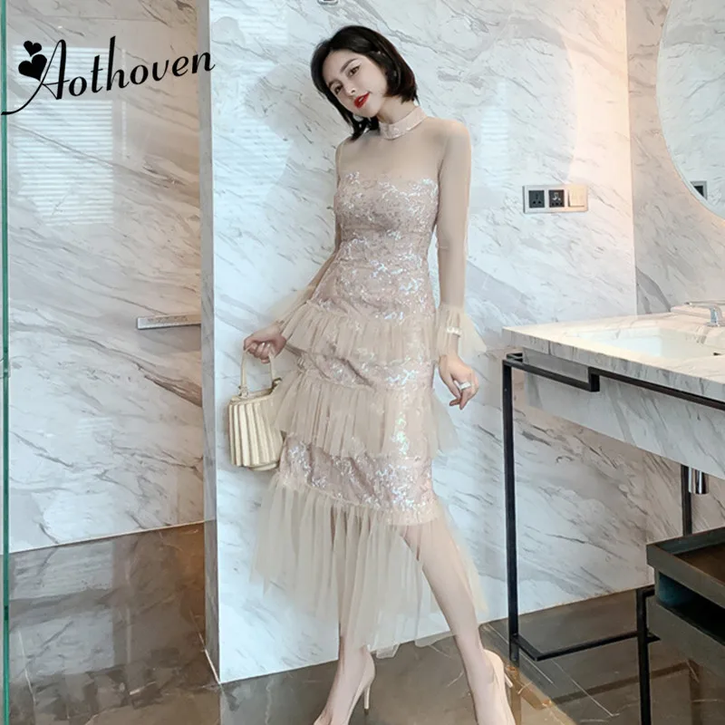 2019 Women Stand Collar Long Sleeve Dress Autumn Mesh Cascading Ruffle Dress Elegant Bandage Bodycon Party Dresses Vestidos
2019 Women Stand Collar Long Sleeve Dress Autumn Mesh Cascading Ruffle Dress Elegant Bandage Bodycon Party Dresses Vestidos