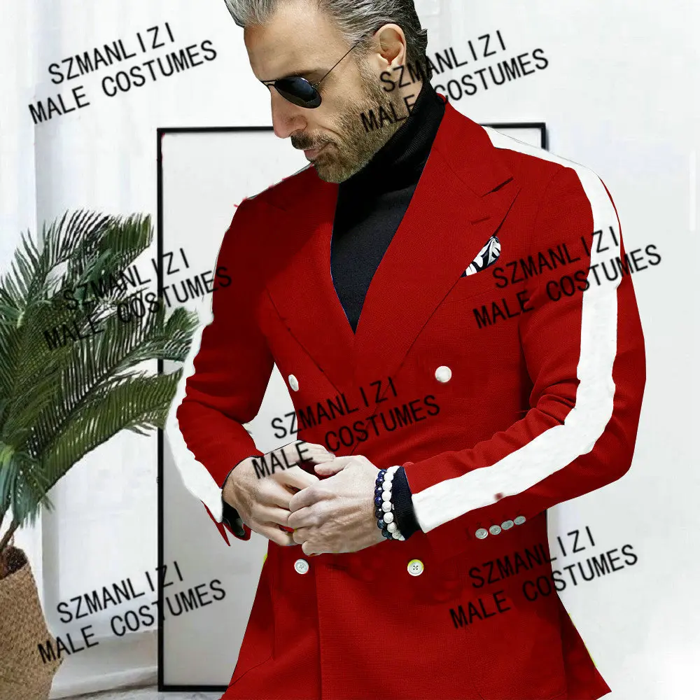 Latest Coat Pant Design Red Men Suits Double Breasted Tailor-Made Tuxedo 2 Pieces Blazer Wedding Party Suits Groom Costume Homme
Latest Coat Pant Design Red Men Suits Double Breasted Tailor-Made Tuxedo 2 Pieces Blazer Wedding Party Suits Groom Costume Homme